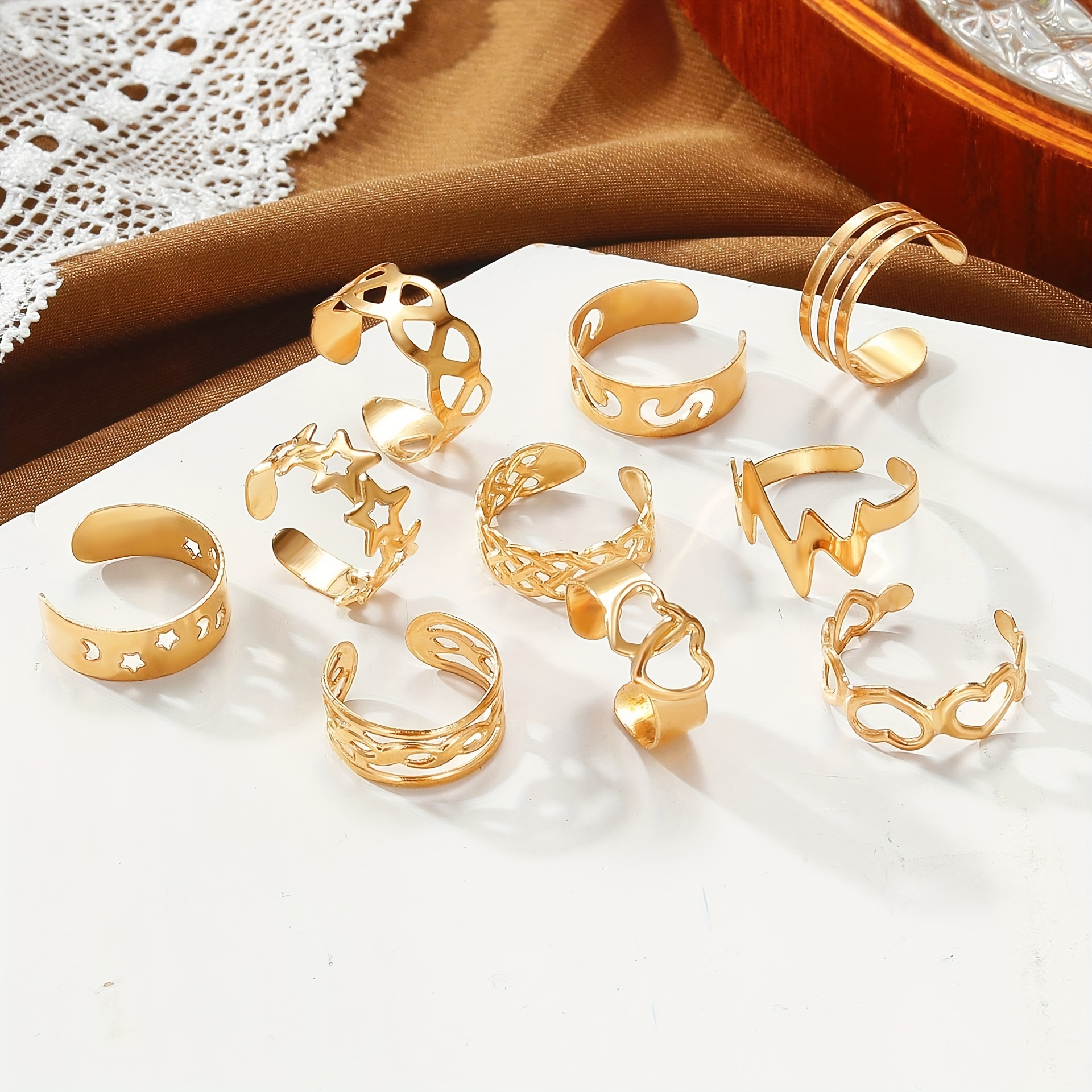 10pcs High Quality Metal Texture Foot Rings, Must-have Gift Season, Various Styles Foot Rings and Foot Ornaments - Image 8