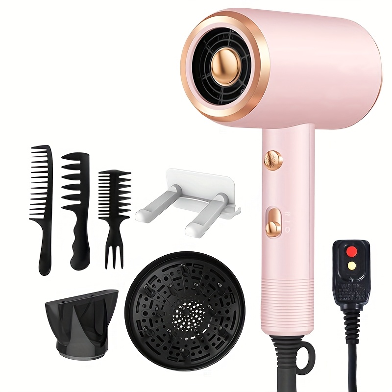 Professional Ionic Hair Dryer with Diffuser Attachment - Ionic Technology for faster drying, 2 Speeds & 3 /Cool Settings, Ionic generator ionizes the air for faster evaporation, Brushed Motor for Straight/Curly/Wavy Hair - Suitable for Home, Travel - Image 6