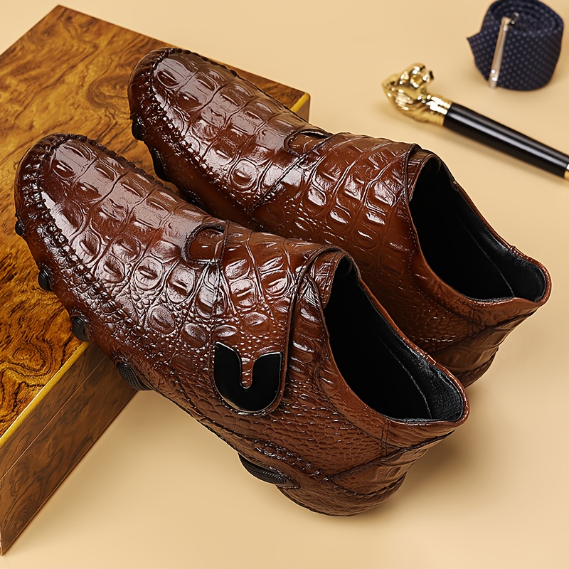 Top-grain 2025 Autumn/winter New Fashion Business Casual High-top Shoes, Featuring a Top-grain Upper and Slip-resistant, Wear-resistant Rubber Sole. The Buckle Design Allows for Easy On-and-off Wear, Suitable for Daily Casual Use, Business Banquets - Image 5