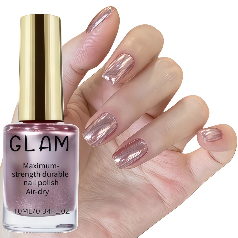 CLAM Premium Rose Golden Nail Polish - Quick-drying Natural Nail Art with Long-lasting Shine, Nail Strengthener for All Hands and Feet, Salon-quality Nail Design, Enhances Nail Toughness, Nail Art Supplies, Nail Technician Accessories, High-end