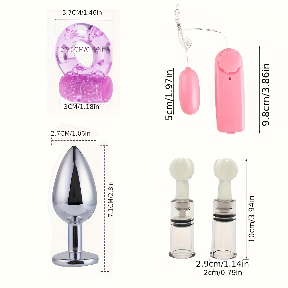 BDSM Anal Plug Vibrator Penis Rings Kit, Anal Plug Anal Beads Dildo Clit Vibrator Nipple Massager Adult Erotic BDSM Supplies Set Anal Plug Kit Sex Toys for Men And Women - Image 6