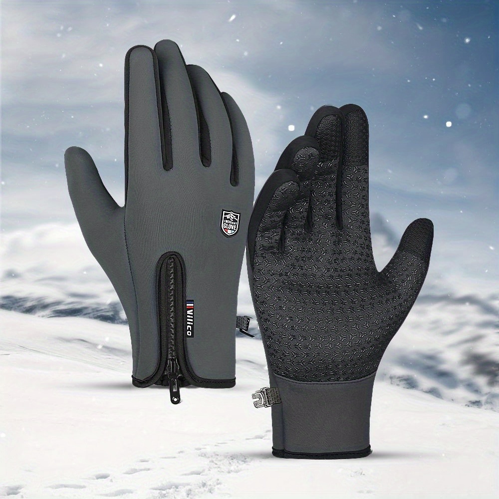 A Set of Insulated, Cozy, Wind-Resistant Gloves Designed for Touchscreen Functionality - Unisex Winter Gloves with a Thick Fleece Interior, Compatible with Touchscreens, And Machine Washable - Ideal for Cycling, Skiing, And Motorcycling - Perfect fo - Image 12