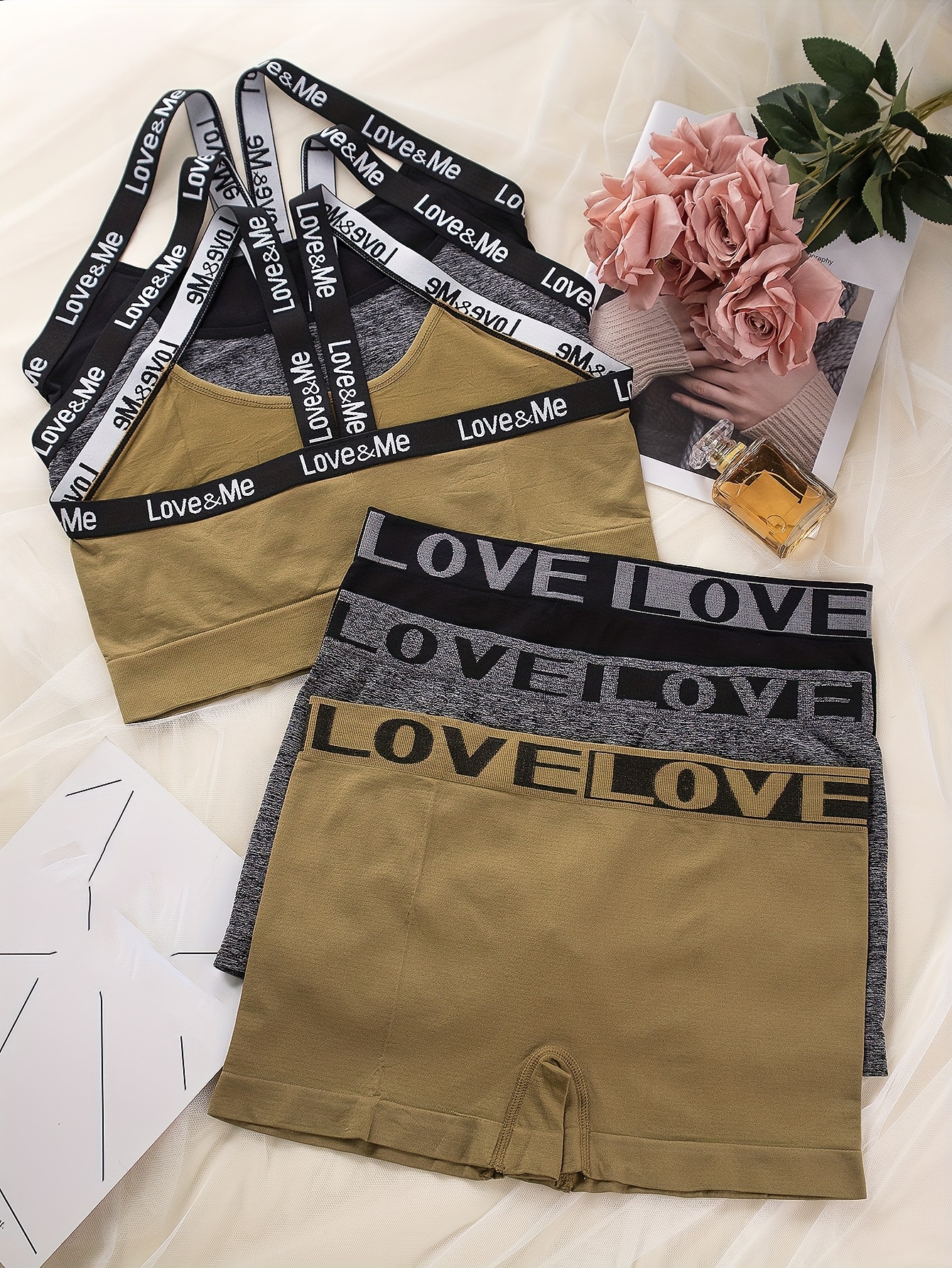 3-Pack Seamless Bra & Panty Sets - Plus Size s Lingerie - Breathable Moisture-Wicking Fabric, Gentle Push-Up Support, Fashionable Design for Workouts, Daily Wear & Lounging - Image 2