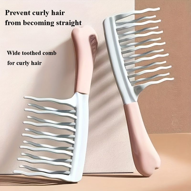 A Set of Wide-Toothed Combs, Ideal for Long Curls And Voluminous Styles - Stylish Black And Light Blue Combs with ABS Handles, Perfect for Managing Curls And Home Massages, an Ideal Holiday Gift for Friends, Elegant Hair Combs