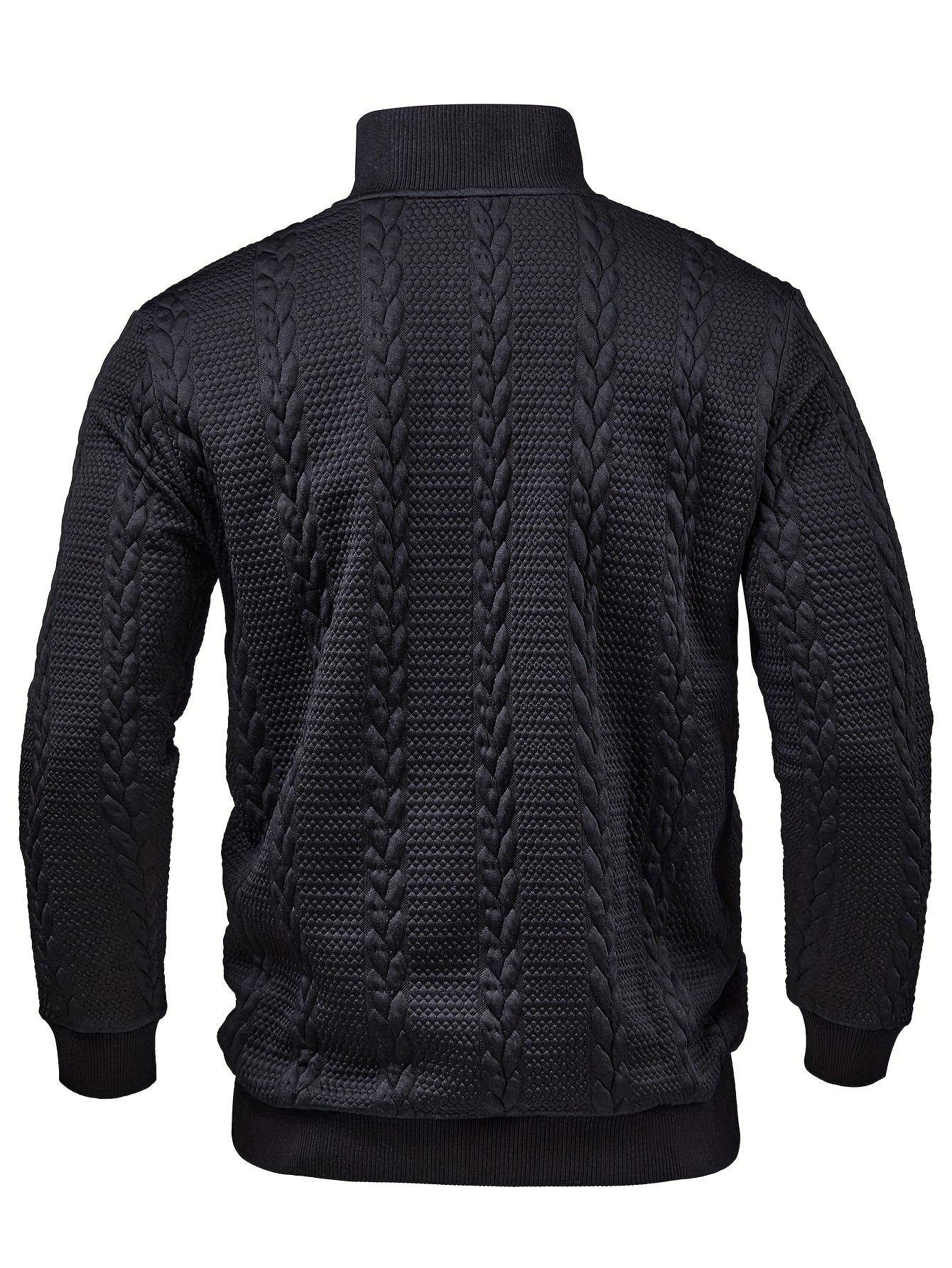 Men's Fashion Jacquard Padded Shirt, Comfortable Soft Long Sleeve with Elastic Hem and Ribbed Splicing, Suitable for Daily Work Vacation and Outdoor Wear, Spring Autumn, Christmas Men's Gift - Image 3