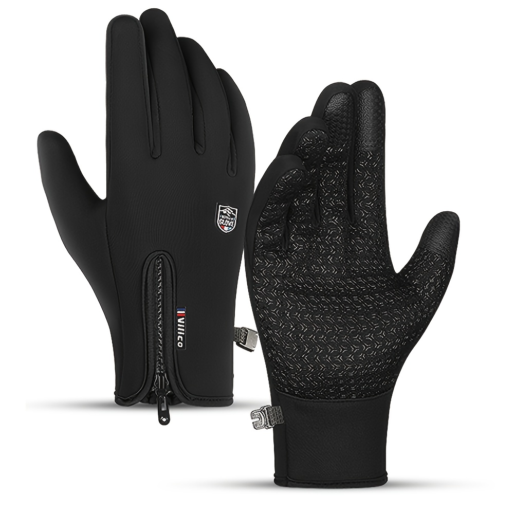 A Set of Insulated, Cozy, Wind-Resistant Gloves Designed for Touchscreen Functionality - Unisex Winter Gloves with a Thick Fleece Interior, Compatible with Touchscreens, And Machine Washable - Ideal for Cycling, Skiing, And Motorcycling - Perfect fo - Image 4