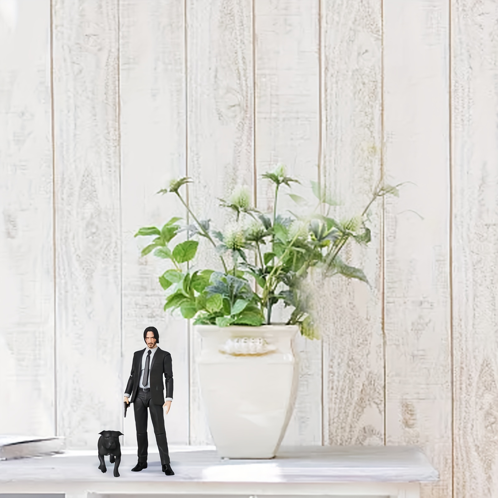 Wick Action Figure - Formal Suit & Tie Adult Collectible with Black Suit, White Shirt & Tie, Gun Accessory - Durable PVC Construction for Home/Office Display, Halloween Party Decor - Dynamic Pose Figure for Wick Fans, -Inspired Collectible Action Figure Toy - Image 2