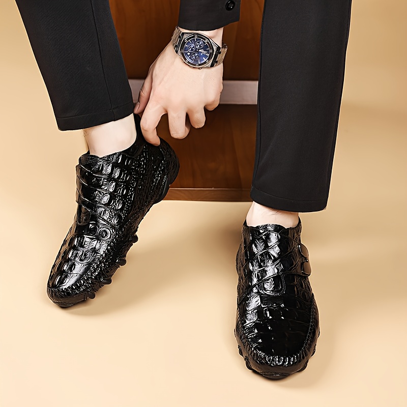 Top-grain 2025 Autumn/winter New Fashion Business Casual High-top Shoes, Featuring a Top-grain Upper and Slip-resistant, Wear-resistant Rubber Sole. The Buckle Design Allows for Easy On-and-off Wear, Suitable for Daily Casual Use, Business Banquets - Image 12