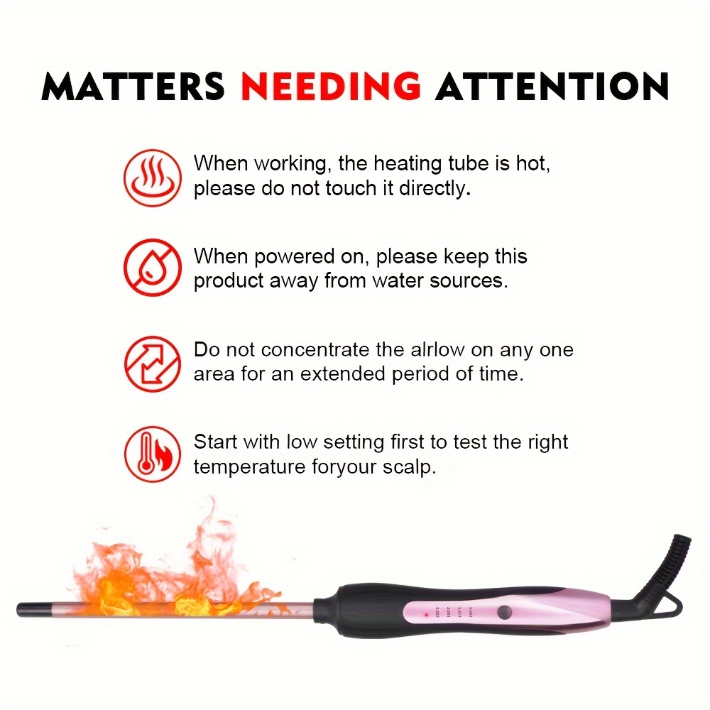 1pc Hair Straightener and Curler, Fine Wool Fiber, Safe and Long-Lasting Waves, Anti-Scald, Fluffy, 59.06-98.43inch Cord, 110-130V, US Plug, Suitable for Wet/Dry Hair, No Battery, Perfect Mother'S Day Gift - Image 5