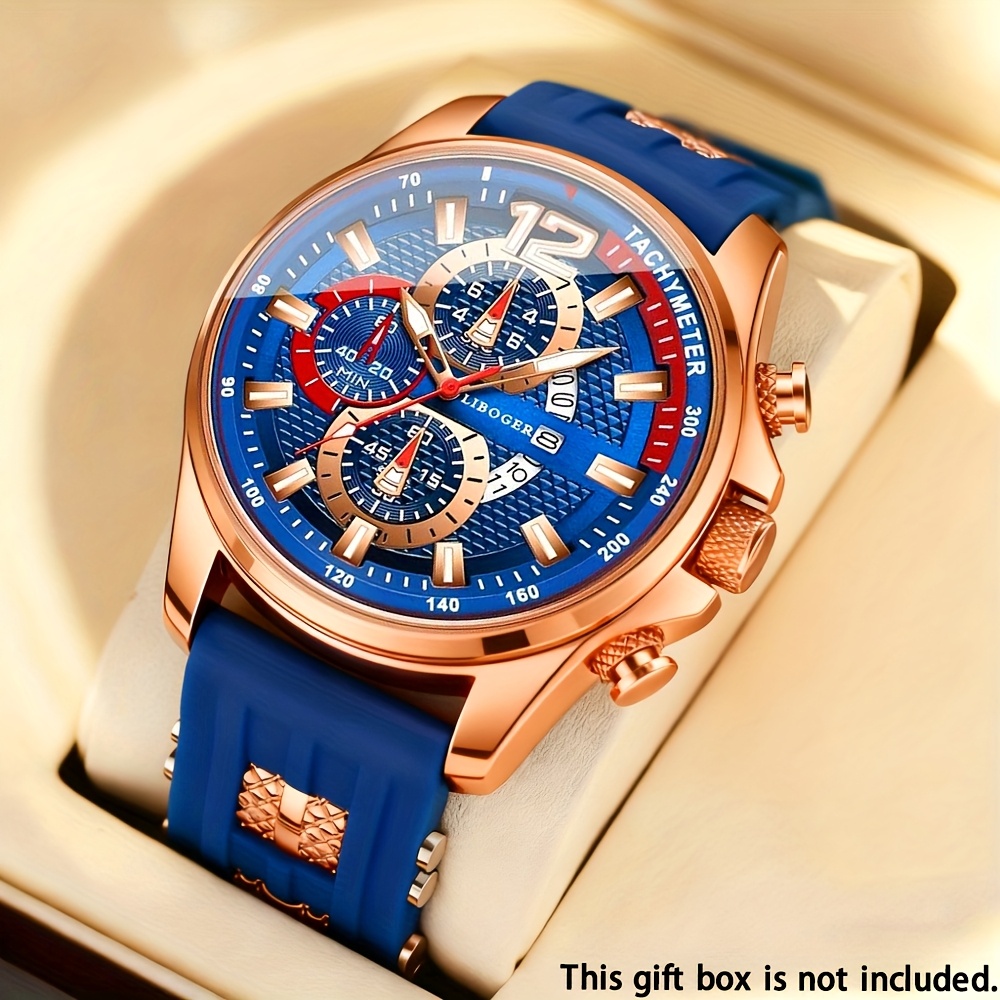 1pc Men'S Fashion Casual Quartz Watch, Silicone Strap, Date Display - Stylish Casual Wristwatch for Casual Attire, Casual Wristwatch | Sporty Watch Design | Quartz Movement, Thanksgiving, Christmas The Perfect Gift Reloj Para Hombre. - Image 12