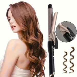 This Curling Iron Features a Single Barrel Design That Prevents Burns While Creating Wavy Hairstyles. It Is a Multifunctional Electric Curler with Temperature Control, Allowing for Quick Styling of Various Curling Looks.