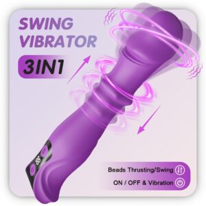 Dildo - Vibrator, Swing Thrusting Dildo G Spot Clitoral Vibrators with Powerful 9 Thrusting & 9 Vibrating & 9 Swing Modes, Anal Dildo Toys with LCD Display, Massager Adult for Women