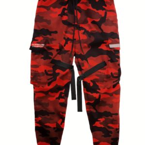 [Camouflage Print Cargo Pants] Men's Camouflage Print Cargo Pants, Fashionable Design Athletic Fit, Multi-Pocket Loose Fit Trousers For Spring And Fall Sports And Outdoors Activities