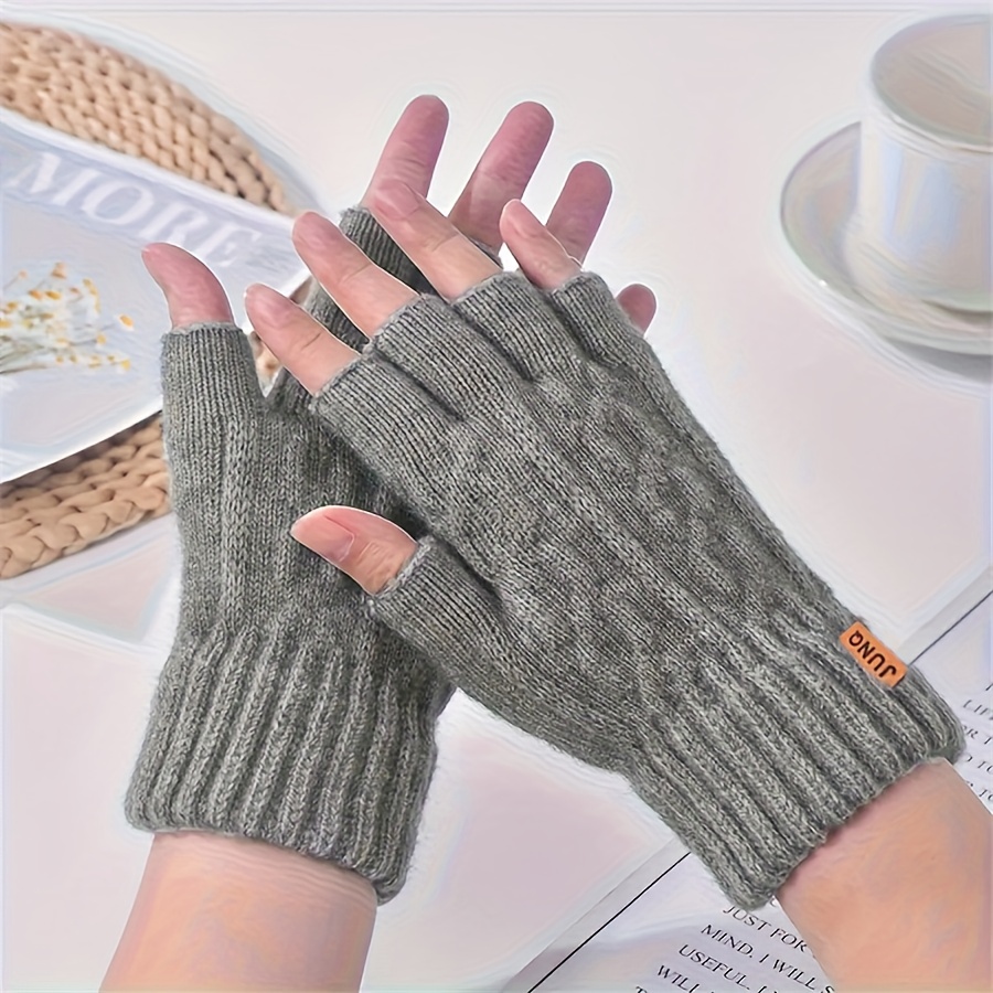Men'S Alpaca Fleece Winter Gloves - Thermal Insulated Half-Finger Design with Thick Warm Lining, Windproof & Breathable, Machine Washable - Cold Weather Riding, Outdoor Activities - Easy On/off, Winter Gloves, Cold Weather Gear, Casual Style - Image 9