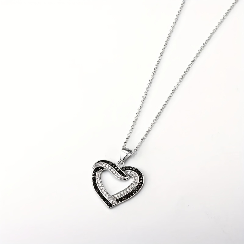 Fashionable Heart-Shaped Necklace in Black And White, For Teenager - Image 7