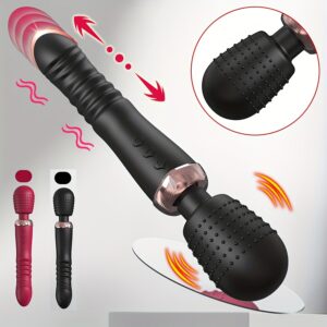 1pc Thrust Vibrator Powerful 2 Motors Fast Thrusting And Dildos Vibrator,Silicone Wand G-Spot Massager Sex Toy Couple Stimulator For Adults