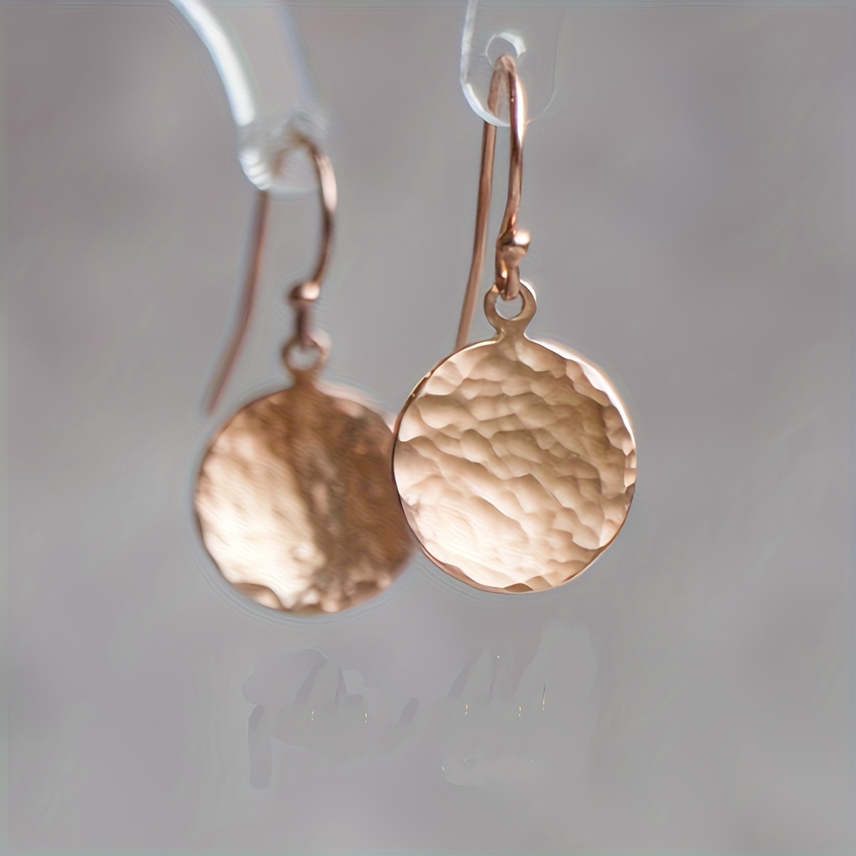 A Pair of Golden Minimalist Earrings for Women with Concave and Convex Small Ro…