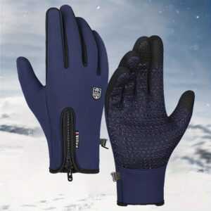 A Set of Insulated, Cozy, Wind-Resistant Gloves Designed for Touchscreen Functionality - Unisex Winter Gloves with a Thick Fleece Interior, Compatible with Touchscreens, And Machine Washable - Ideal for Cycling, Skiing, And Motorcycling - Perfect fo