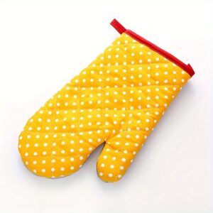 Thick Heat-Resistant Kitchen Gloves - 150°C/302°F Touchscreen Safe, Colorful Polka Dot Design, Durable & Comfortable for Cooking, Baking, Cleaning