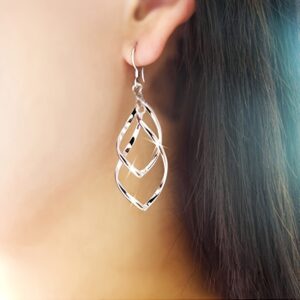 Elegant Twisted Shape Multi-Layer Alloy Dangle Earrings, Fashionable Daily Wear Ear Hooks for Women