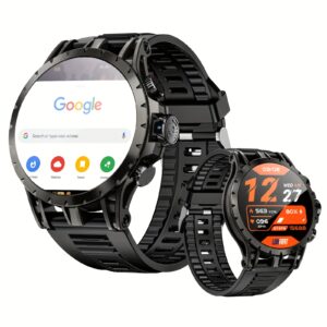 LOKMAT APPLLP 4 Android Smart Watch Featuring a Rotating Camera, Round AMOLED Touchscreen, And 4G Network Smart Band.