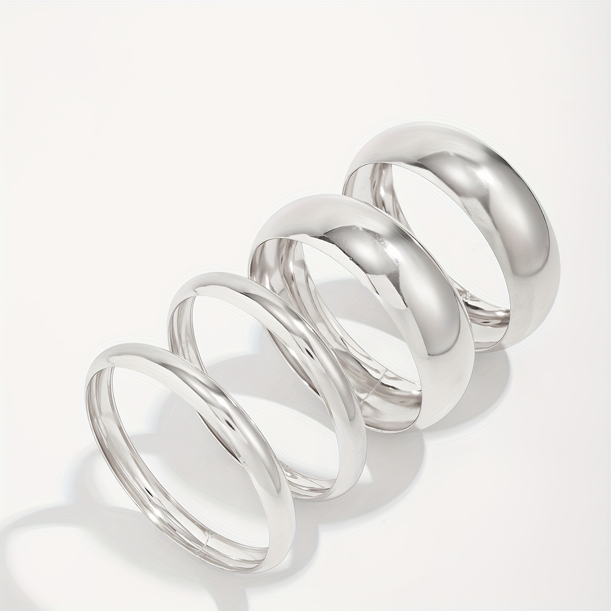 Set of 4 Festive Bangles Featuring a Chic Minimalist Design, Round Chunky Cuff Bracelets for Women, Stylish Vintage Wide Wrist Cuffs, Stackable Statement Bangles, Perfect Fashion Jewelry Gifts. - Image 10