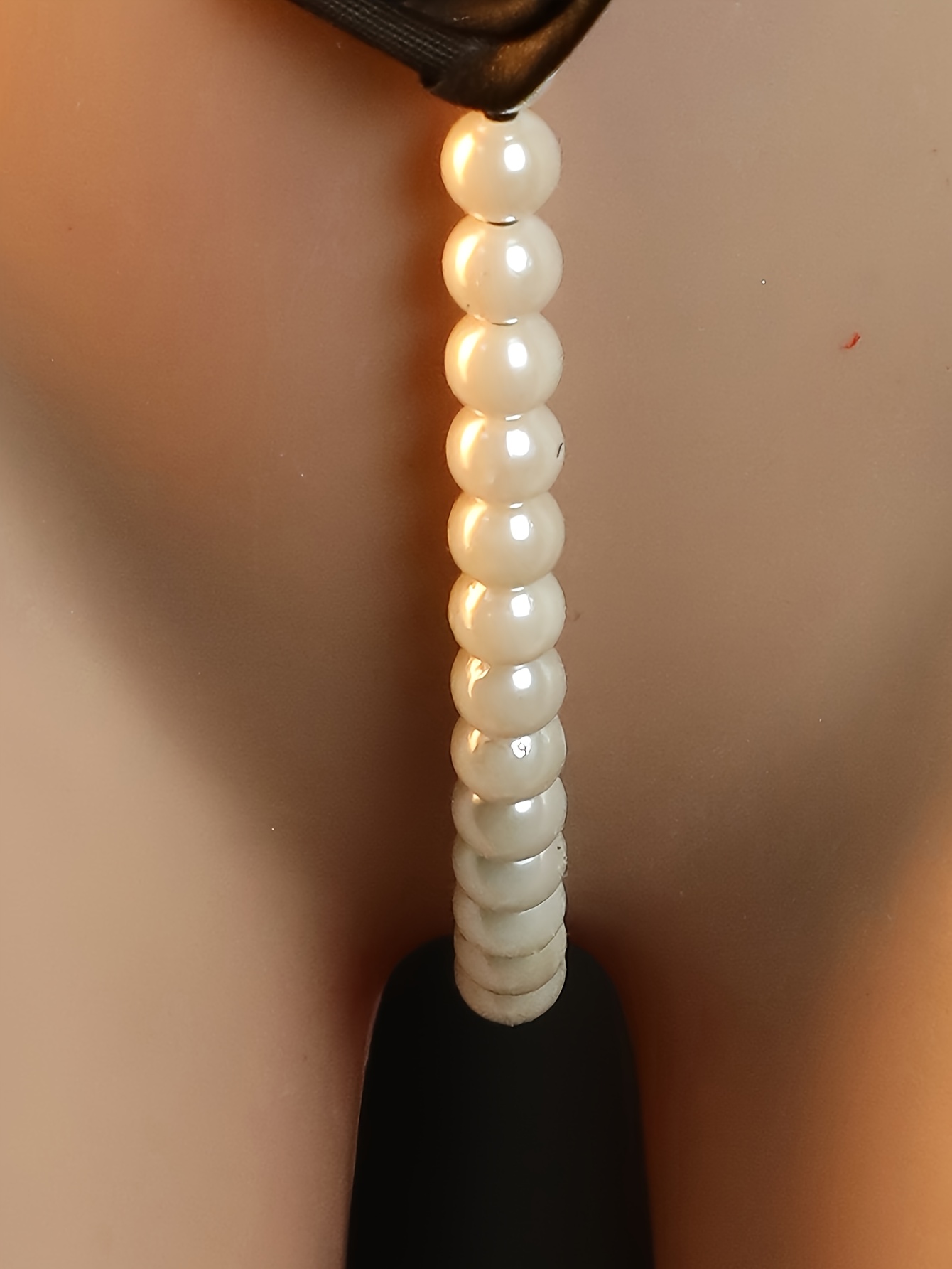 Women's Floral Pearl Low-Rise Thong Panties - High-Stretch Comfort Fit Triangle Underwear with Beaded Hem & Smooth Texture, Elegant Lingerie for Everyday Special Occasions (Hand Washable) - Image 4