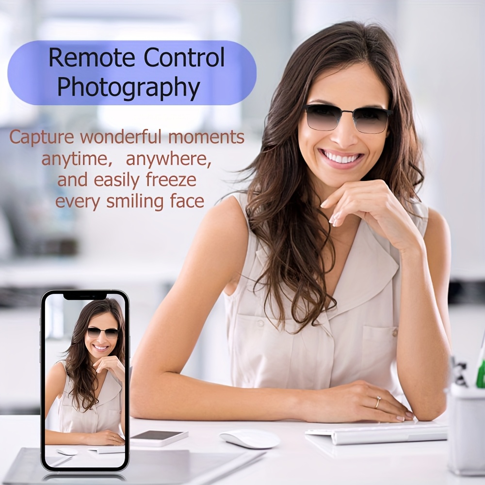 Smart Audio Glasses, New Smart Glasses with Automatic Dimming Lenses, Built-in Microphone and Speaker, High-Definition Voice Calling and Hifi Music Quality, Automatically Turning Into Fashion Glasses in Sunlight, Suitable for Sports, Driving, Fishing - Image 17