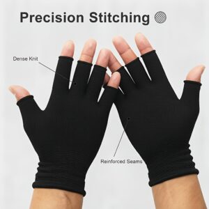 1 Pair Men's Breathable Stretchy Fingerless Gloves - Winter Warm Cycling Gloves with Fingerless Design for better dexterity, Suitable for Commuting, Fishing, Crafts, Christmas & Carnival Gift, Sporty Solid Color (No bulk for cold weather)