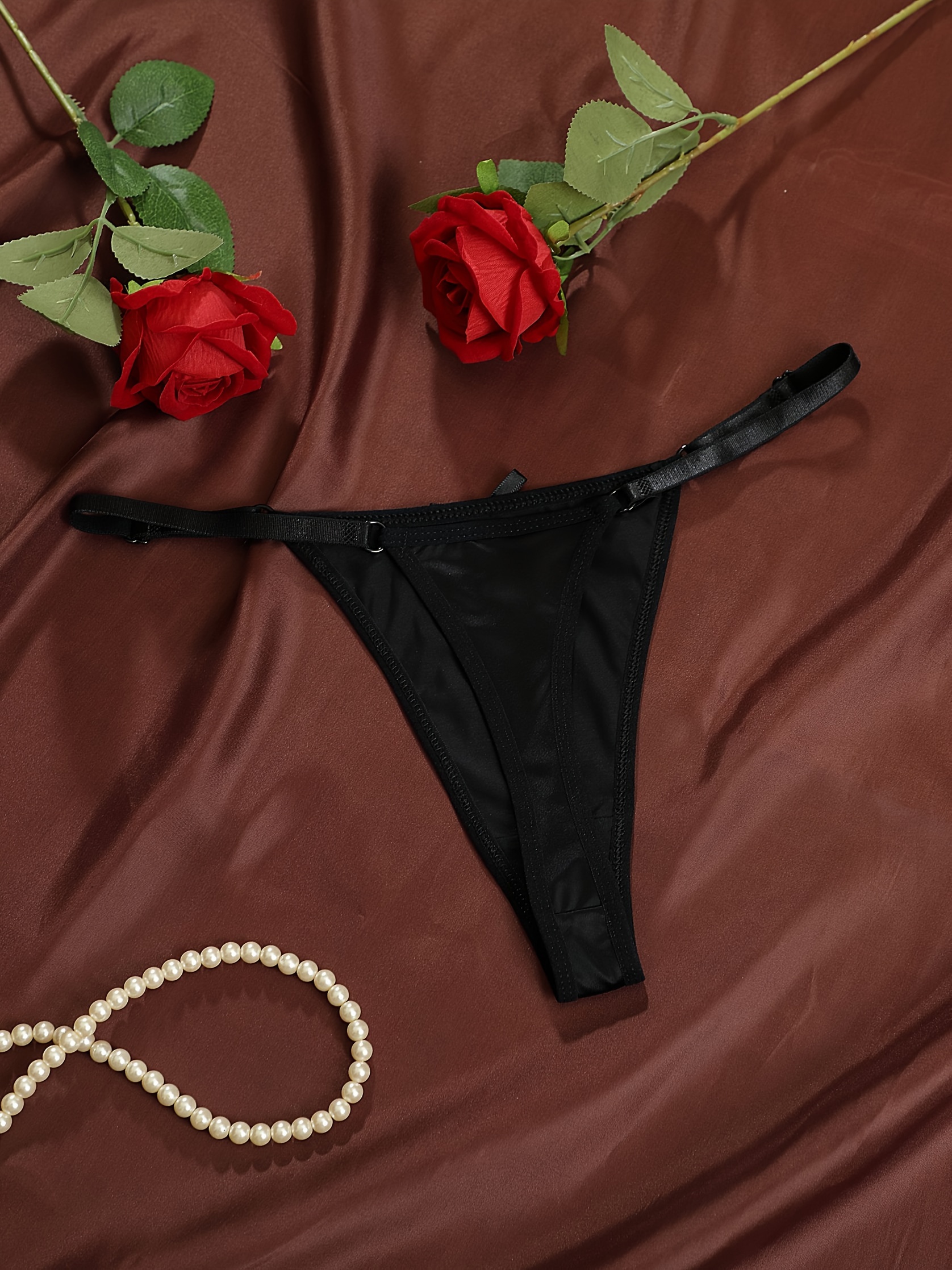 8pcs Women's G-String Thongs with Adjustable Bowknots - Sexy, Comfortable, Breathable, Low-Rise, Solid Color Panties for Casual Attire, Comfortable Undergarment, Sexy Underwear, Soft Fabric Underwear, Thongs For Women, Lingerie For Women, Thong Underwear For Women, Lingerie, Thong Panties For Women, Everyday Undergarments, Stylish Lingerie, Breathable Material, Smooth Texture, Lowrise Panties, Fashion Lovers - Image 9