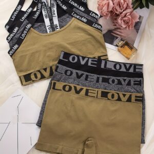 3-Pack Seamless Bra & Panty Sets - Plus Size s Lingerie - Breathable Moisture-Wicking Fabric, Gentle Push-Up Support, Fashionable Design for Workouts, Daily Wear & Lounging