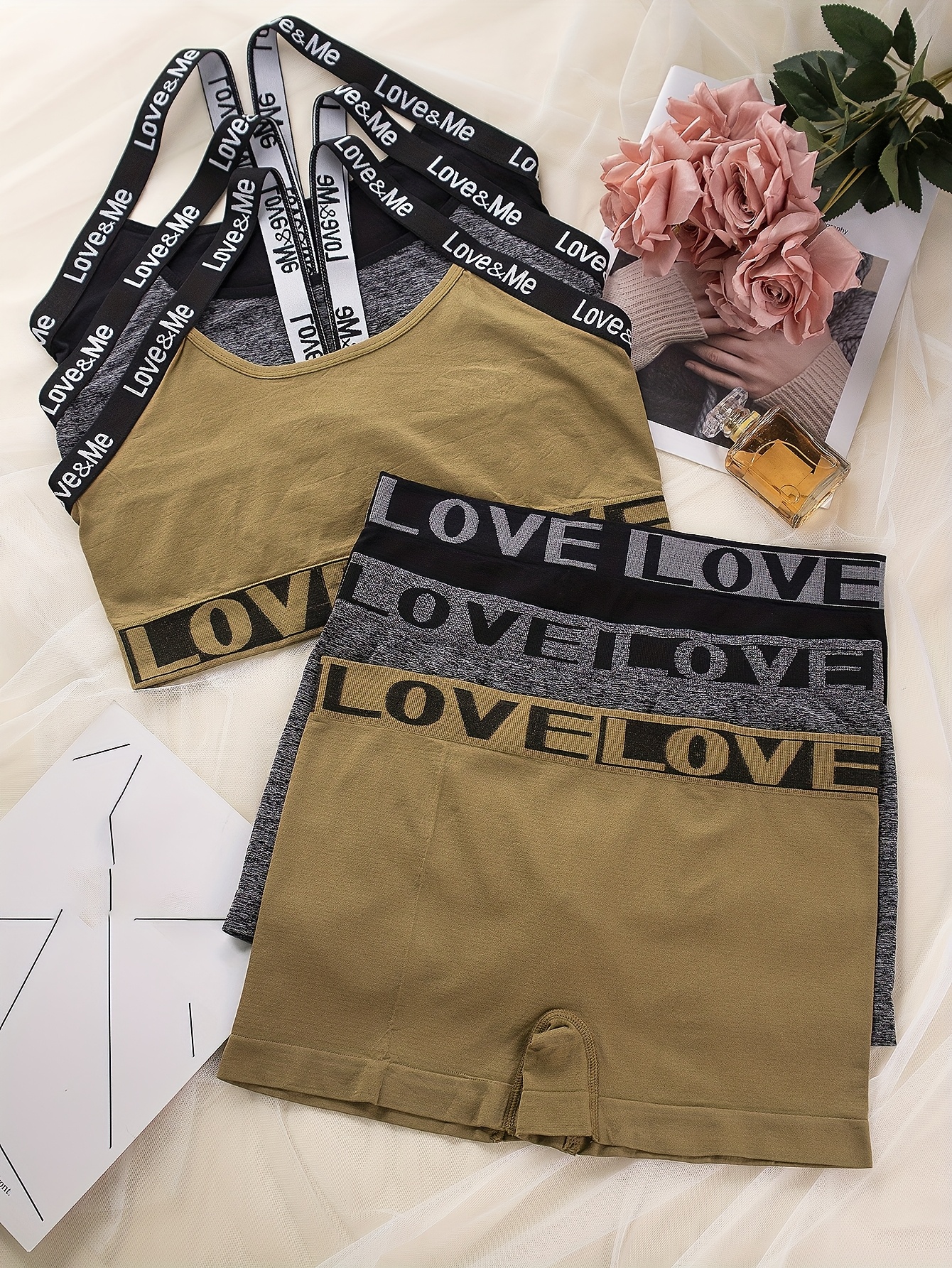 3-Pack Seamless Bra & Panty Sets - Plus Size s Lingerie - Breathable Moisture-Wicking Fabric, Gentle Push-Up Support, Fashionable Design for Workouts, Daily Wear & Lounging