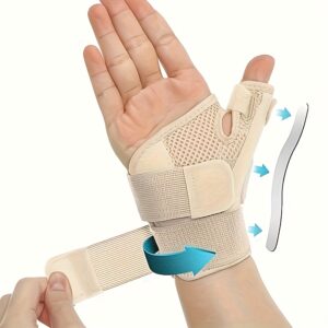 [Breathable Support] Adjustable Breathable Wrist Thumb Support Brace | Flexible Splint for Sports and Daily Use - Fits Right and Left Hand