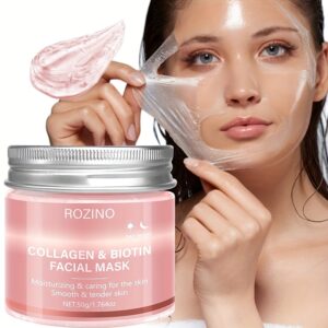 50gbiotin Collagen Day And Night Mask, Moisturizing, Keep The Skin Hydrated And Full, Firming The Skin, Brightening The Skin, Smoothing The Skin, Making The Skin Look Younger, Suitable For Daily Use And Holiday Gifts, So That She Has A Beautiful Face