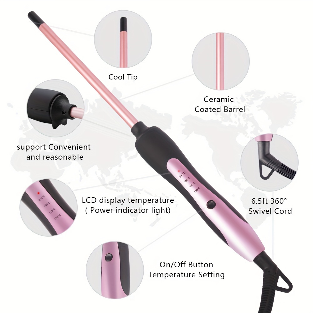 1pc Hair Straightener and Curler, Fine Wool Fiber, Safe and Long-Lasting Waves, Anti-Scald, Fluffy, 59.06-98.43inch Cord, 110-130V, US Plug, Suitable for Wet/Dry Hair, No Battery, Perfect Mother'S Day Gift