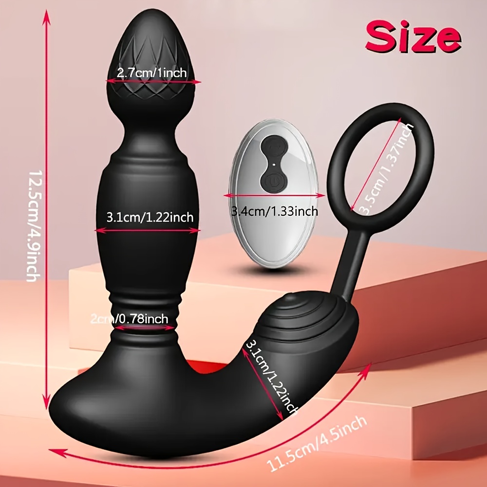 Prostate Massager Anal Vibrator Thrusting Vibrating 10 Modes with 3 Motors Remote Control Telescopic, Rooster Ring Anal Plug Anal Sex Toys P Spot Massager Male Sex Toys for Men Enema Products Dildos Women Couples Remote Control, Christmas Gift - Image 3