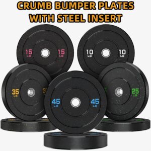 [High Bounce Bumper Plates] High Bounce 2-Inch Bumper Plates for Weight Lifting and Strength Training | Pairs or Sets (20LB-260LB)