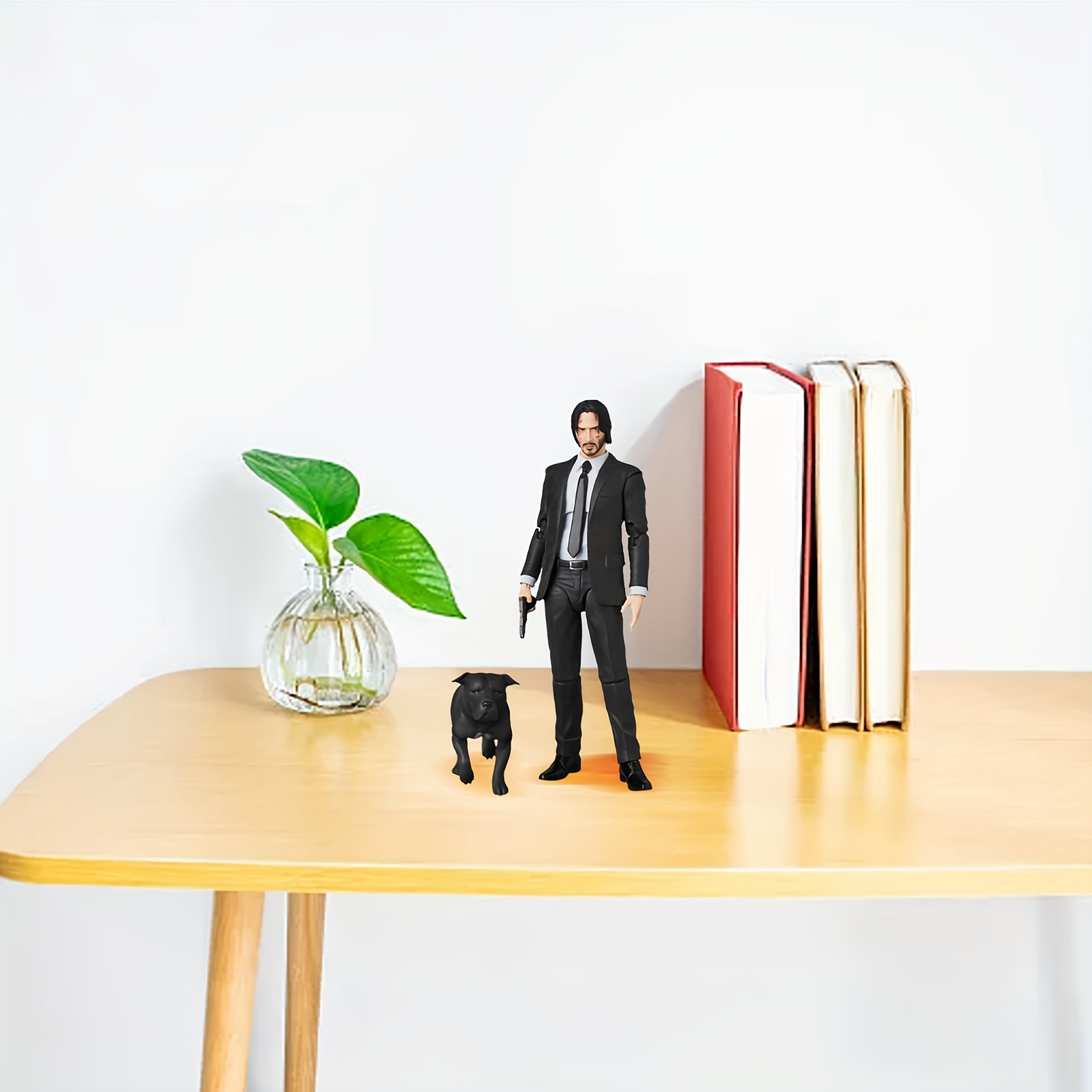 Wick Action Figure - Formal Suit & Tie Adult Collectible with Black Suit, White Shirt & Tie, Gun Accessory - Durable PVC Construction for Home/Office Display, Halloween Party Decor - Dynamic Pose Figure for Wick Fans, -Inspired Collectible Action Figure Toy - Image 6