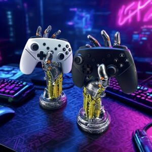 Unique Sci-Fi Cyberpunk Mechanical Arm Resin Statue, Futuristic Sci-Fi Design, Game Controller Stand, Headphone Stand, Desktop Decoration, Perfect Gift for Gamers and Men, Suitable for Father's Day, Christmas, Anniversary, Thanksgiving, Halloween