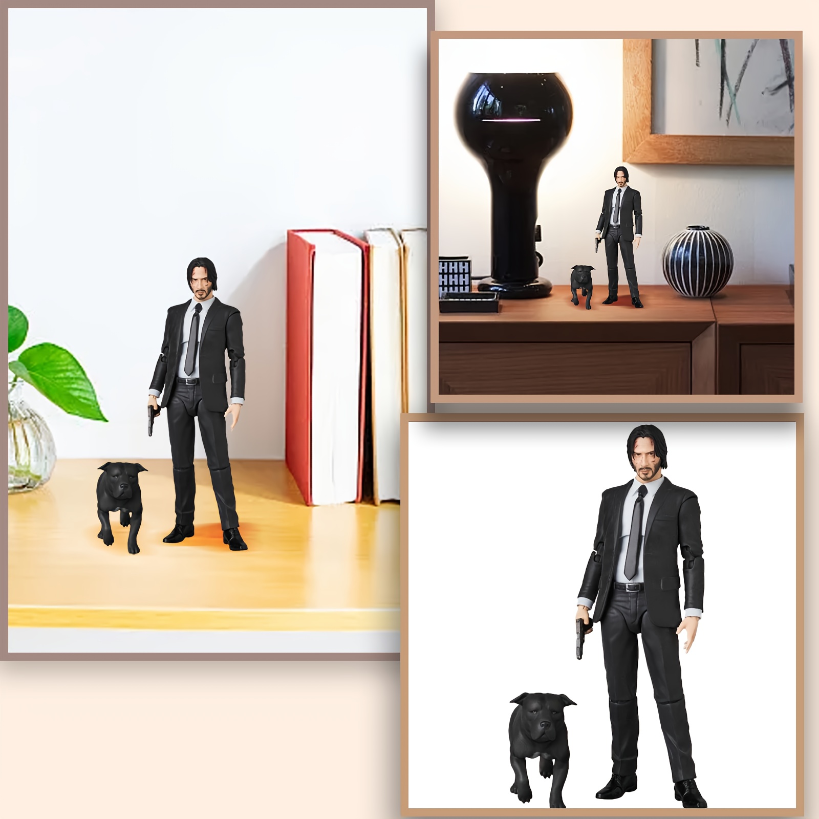 Wick Action Figure - Formal Suit & Tie Adult Collectible with Black Suit, White Shirt & Tie, Gun Accessory - Durable PVC Construction for Home/Office Display, Halloween Party Decor - Dynamic Pose Figure for Wick Fans, -Inspired Collectible Action Figure Toy - Image 9