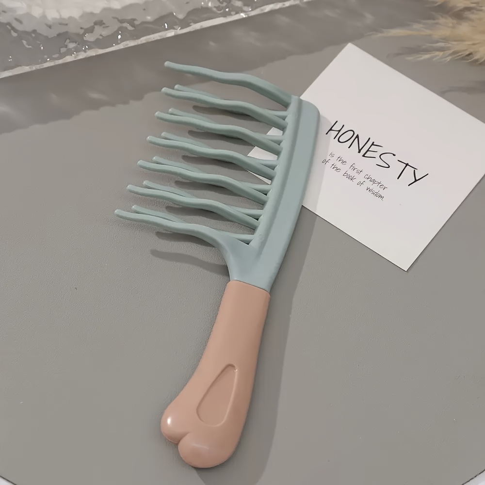A Set of Wide-Toothed Combs, Ideal for Long Curls And Voluminous Styles - Stylish Black And Light Blue Combs with ABS Handles, Perfect for Managing Curls And Home Massages, an Ideal Holiday Gift for Friends, Elegant Hair Combs - Image 5