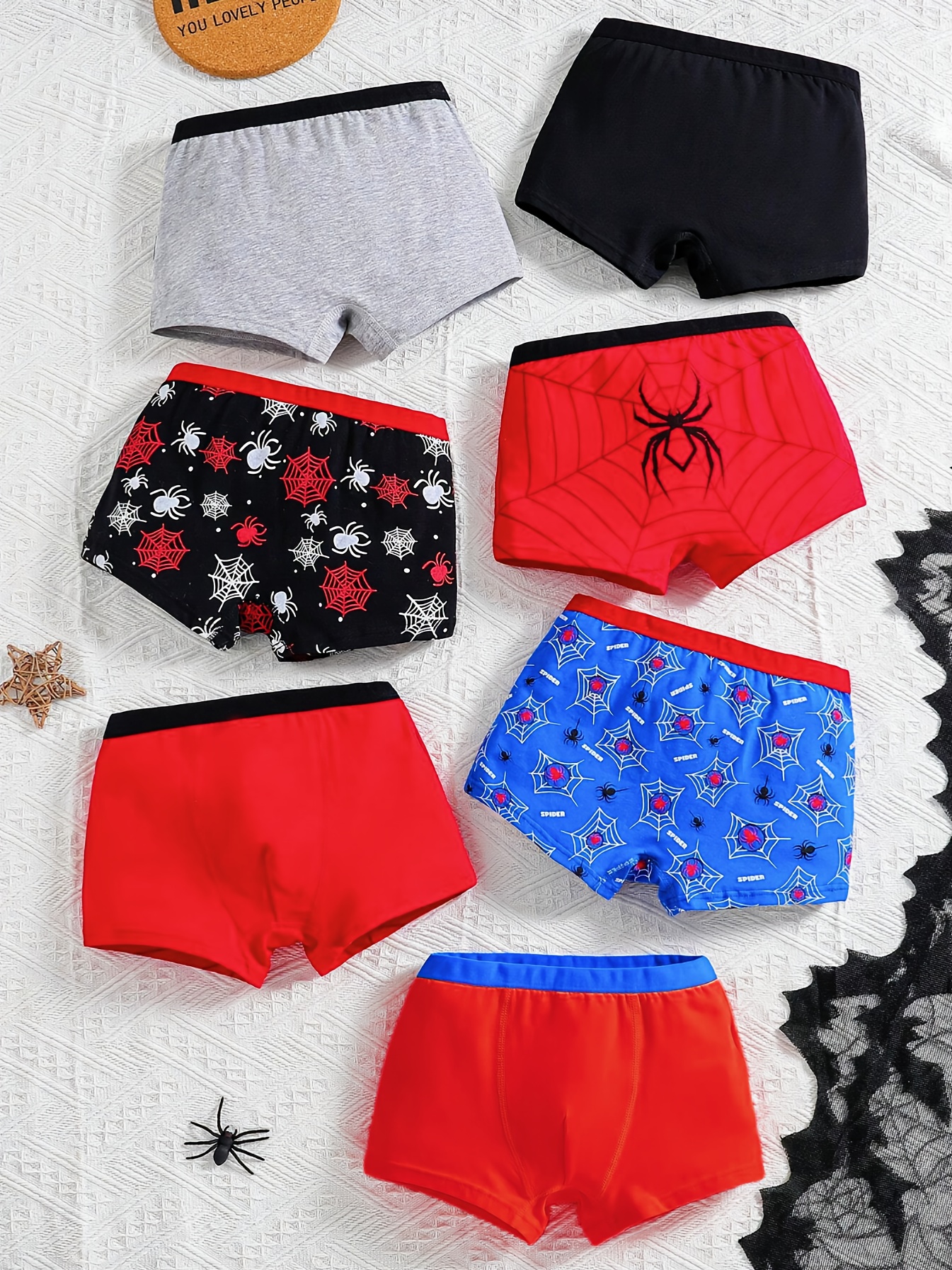 7pcs Boys' Comfortable Boxer Briefs with Cartoon Print, Elastic Waistband, Breathable & Soft Underwear for All Seasons - Perfect for Boys, Boy Underwear, Playful Design, Comfortable Underwear - Image 2