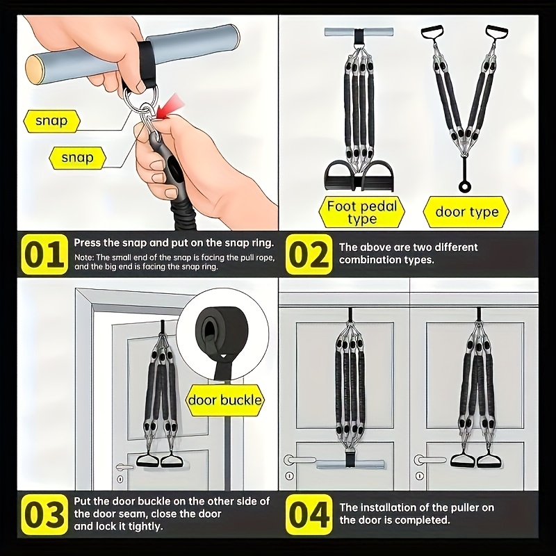 Five-Level Stretching Resistance Multifunctional Foot Puller, Fitness Pull Band, Sit-Up Assistant, Unisex Foot Puller, Multifunctional Sports Foot Puller, Pilates Fitness Equipment, Suitable for Hands, Legs, Abdominal Muscles, Fitness Assistance Equipment, Suitable for Home and Outdoor Sports with Five Weight Options - Image 9