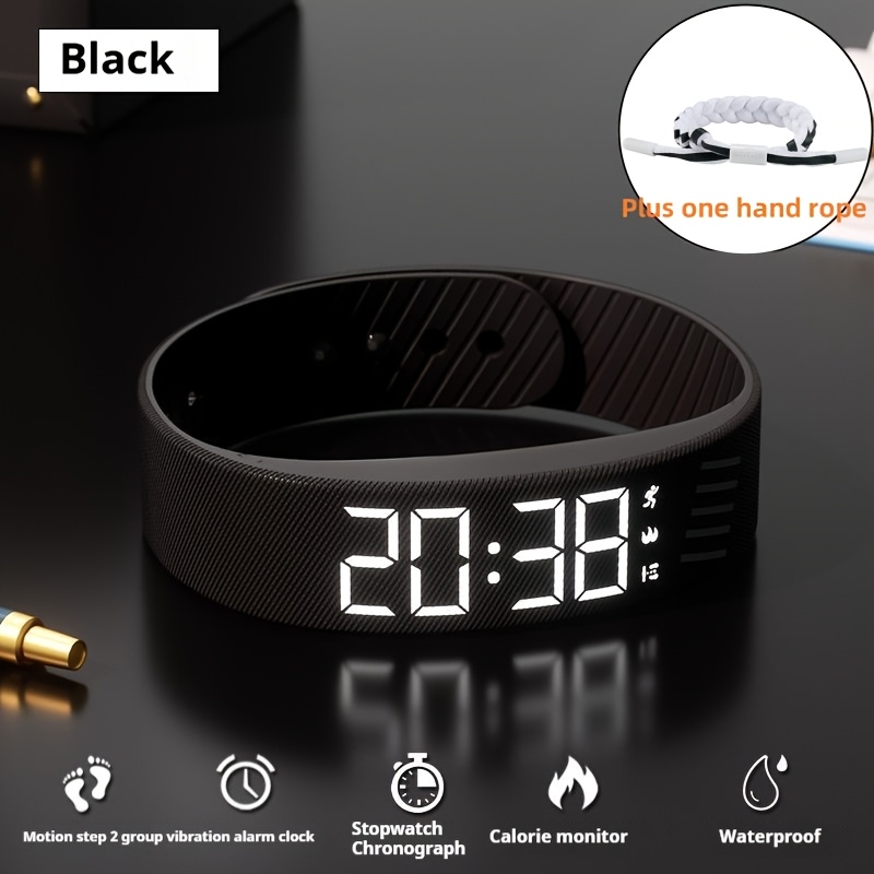 2025 New Multifunctional Simple Fashion Unisex Electronic Watch with Alarm Clock, Pedometer, Timer, Luminous, Senseless Wear Fashion Sports Multifunctional Wristwatch Holiday Gift, Suitable for Any Scene - Send a Hand Rope A - Image 6