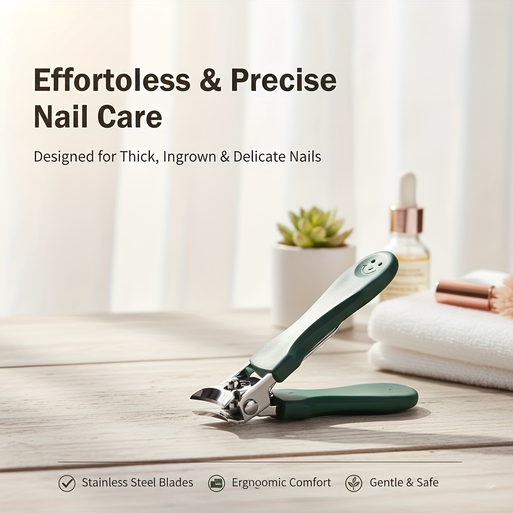 Heavy Duty Stainless Steel Toenail Clipper with Ergonomic Handle - Precision Curved Blade for Thick, Ingrown Nails & Seniors | Safe & Effortless Manicure/Pedicure Tool, Nail Care, Durable Construction, Nail Care Enthusiasts - Image 2