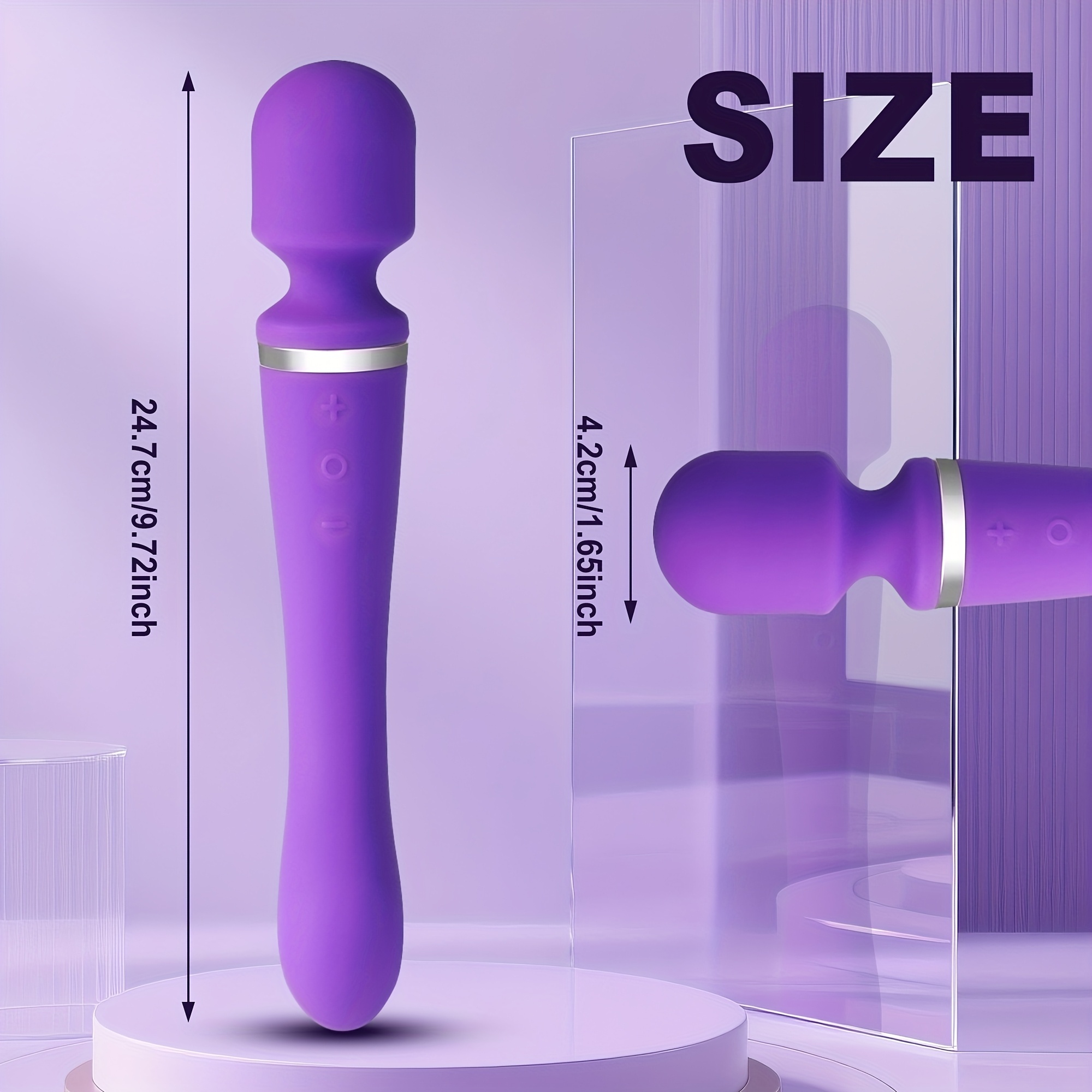 Dildo - Dual Motor Magic Wand Vibrator, 10 Modes G-Spot Massager Sex Toy, Rechargeable Lithium Battery, Clitoris Stimulator Dildo for Women, Anal Plug Toys for Adult - Image 4