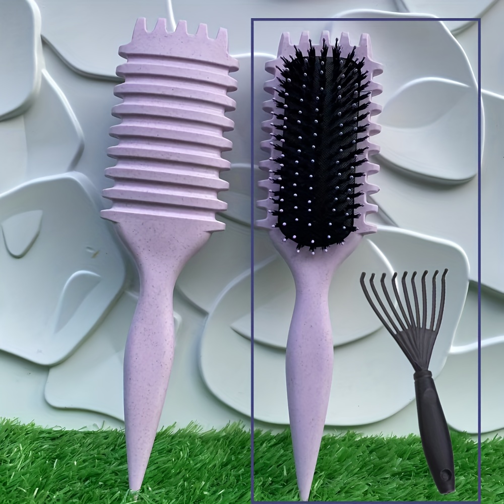 2pcs curly hair comb set - air cushion comb cleaning brush - curly rod styling comb large wave fluffy comb natural curl styling comb dry wet dual-purpose hair salon tools for Women's gift for mother's day mother - Image 6