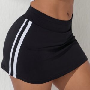 The New Women'S Black Skirt Pants Feature a to Prevent Transparency And a Pocket for Your Phone. The Side Ribbon Decoration Adds an Elegant And Fashionable Touch, Making Them Suitable for Fitness, Outdoor, Various Ball, Shopping