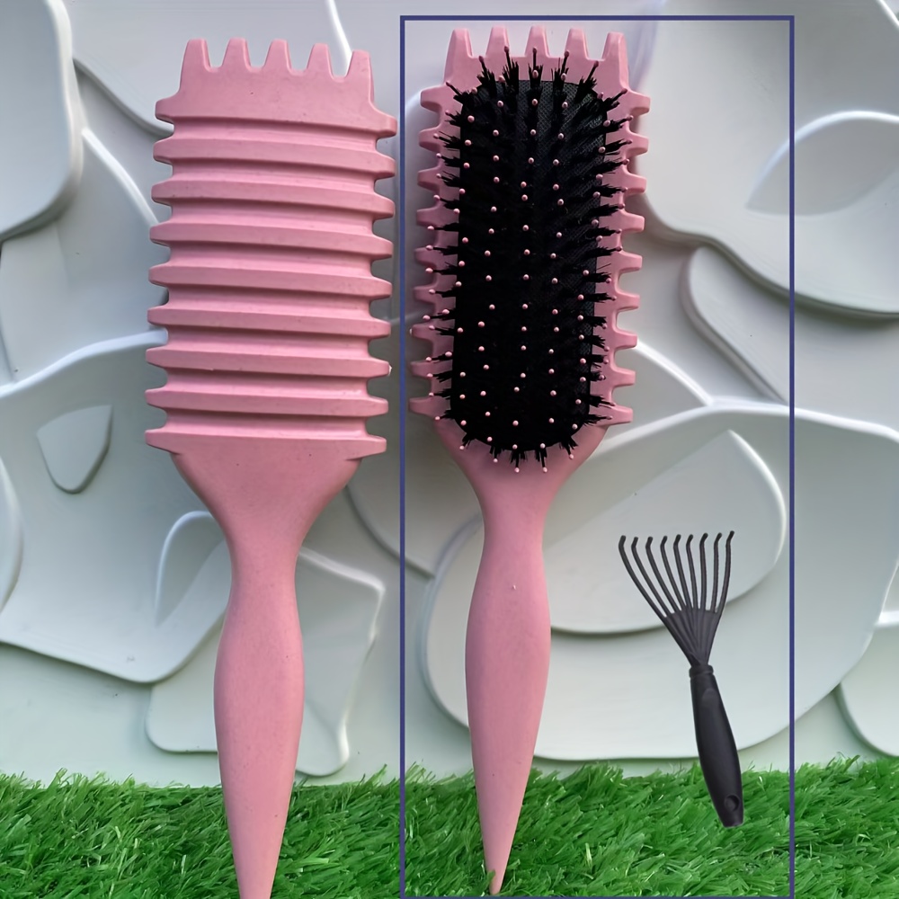2pcs curly hair comb set - air cushion comb cleaning brush - curly rod styling comb large wave fluffy comb natural curl styling comb dry wet dual-purpose hair salon tools for Women's gift for mother's day mother - Image 7
