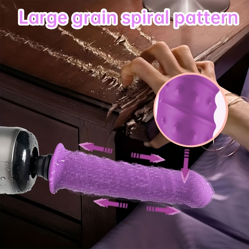 1pc Adult Sex Toy, Novelty Realistic Dildo, SM Series Toy, Female Adult Sex Toy, G-Spot Stimulation Toy, Couples' Intimacy Accessory, Fascia Gun Upgrade Attachment, Compatible with Multiple Popular Fascia Guns, 5 Styles Available, Black and Purple - Image 10